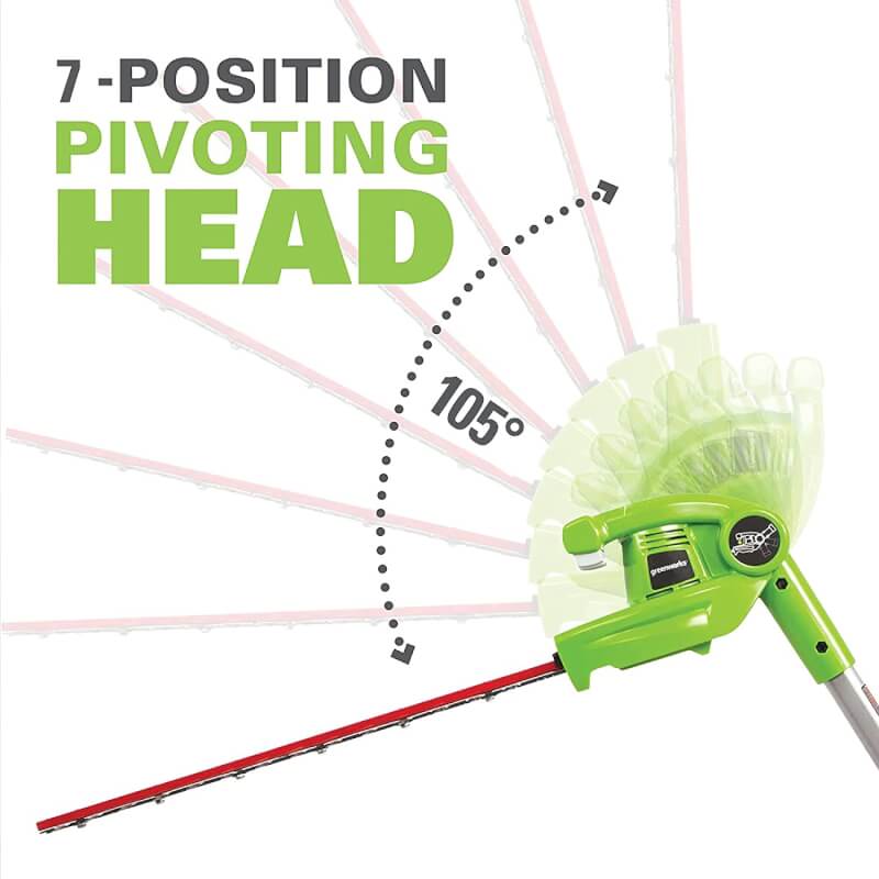 Scie à perche 40 V, 8 pouces avec accessoire taille-haie, batterie 2,0 Ah et chargeur inclus