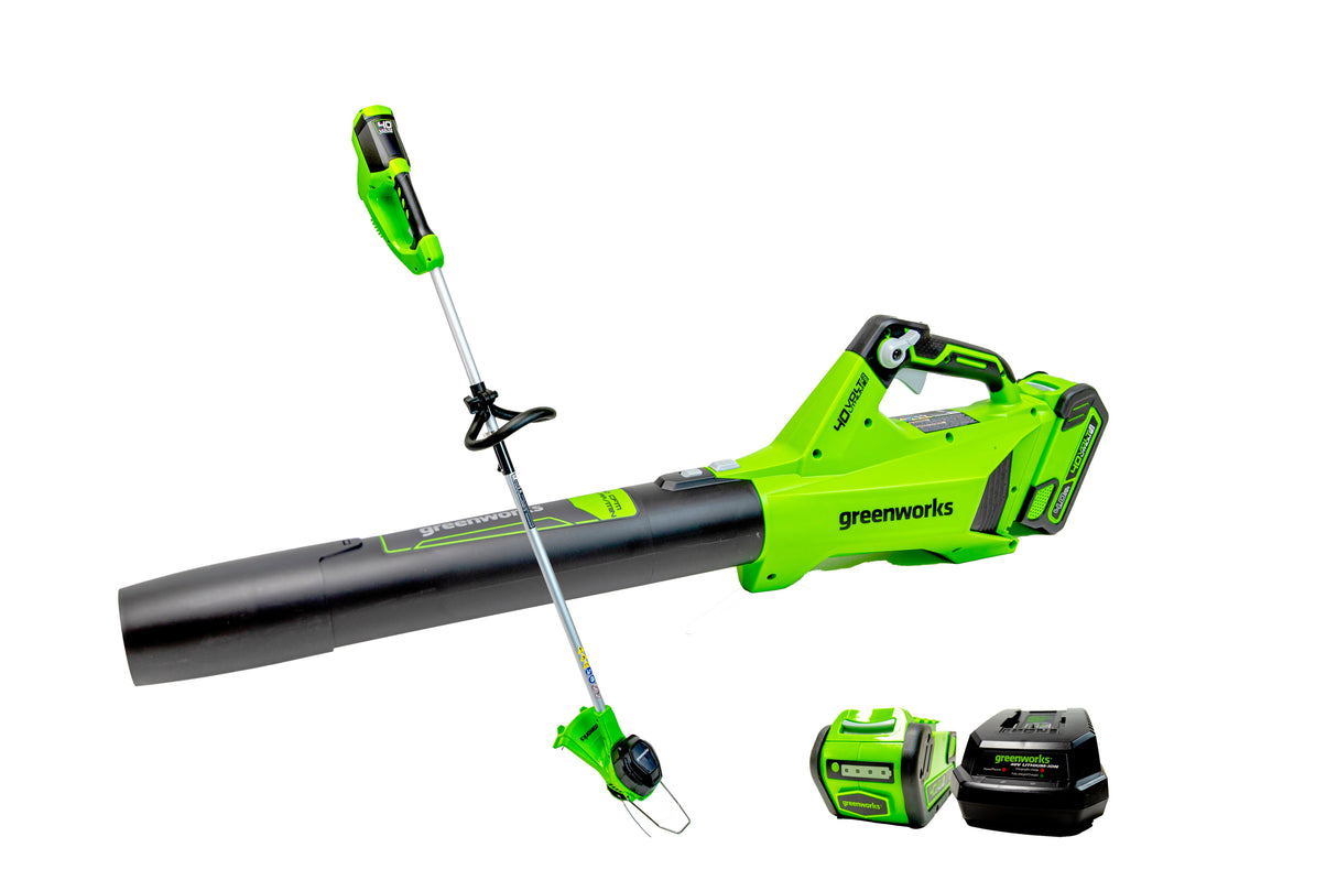 Ensemble 40 V de coupe-herbe 12 pouces et souffleur à jet 120 MPH – 450 CFM (pi³/min), batterie 4,0 Ah et chargeur inclus