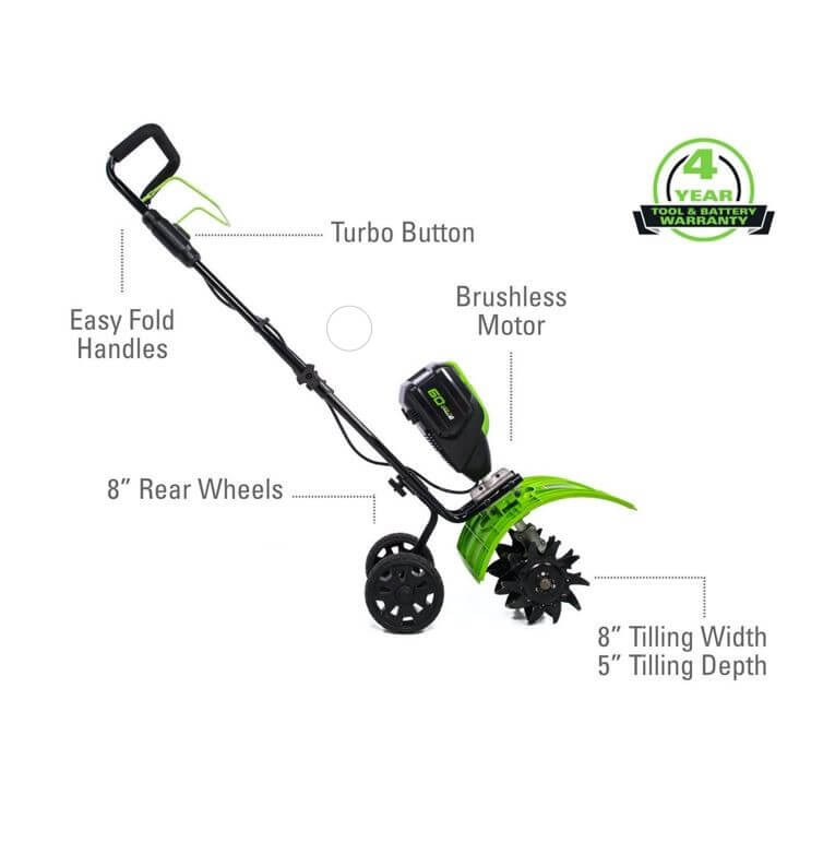 Cultivateur sans balais 60 V, 8 pouces (Outil seulement)