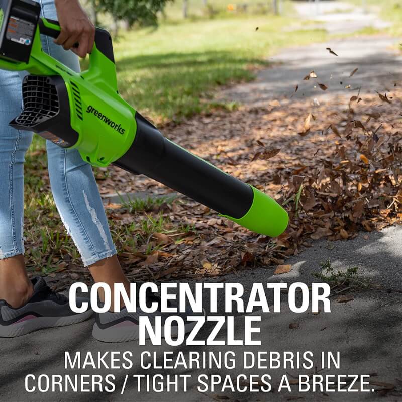 Souffleur à feuilles 48 V (24 V x 2), 515 CFM - 125 MPH, (2) batteries USB 2,0 Ah et chargeur double port 4 A inclus