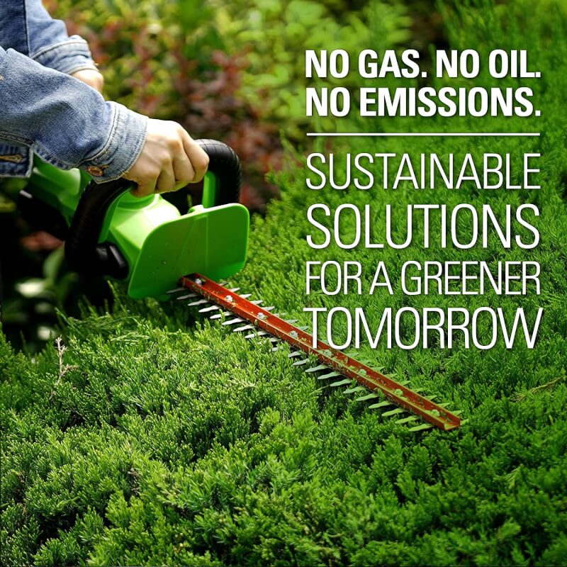 Taille-haie 24 V, 22 pouces avec poignée rotative, batterie USB 1,5 Ah et chargeur inclus