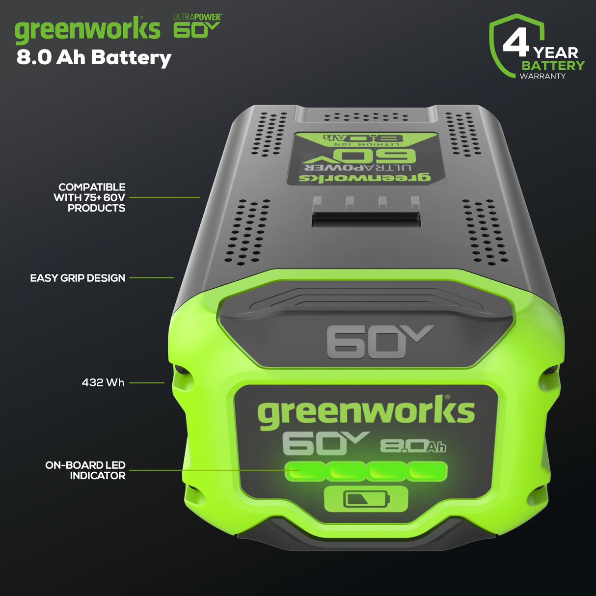 60V 8.0Ah Lithium-Ion Battery