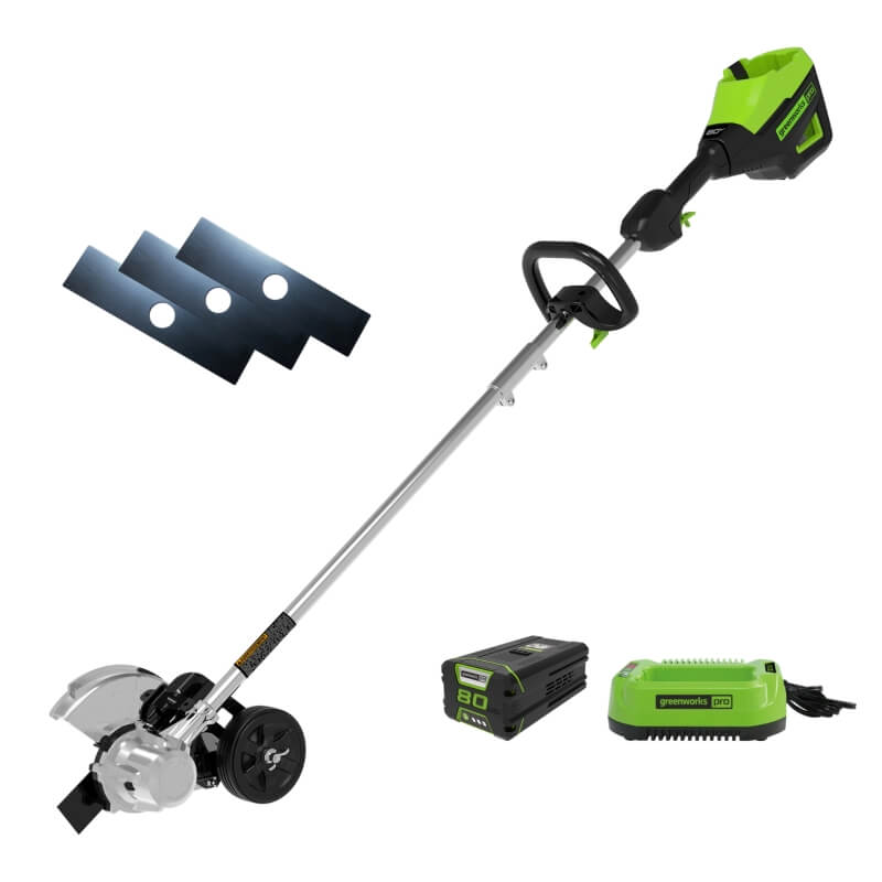 80V 8" Stick Edger, 3 Extra Blades, 4.0Ah Battery and Charger