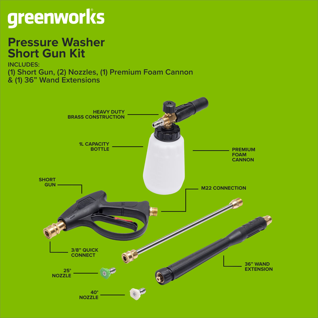 Short Spray Gun Kit Max 3100PSI