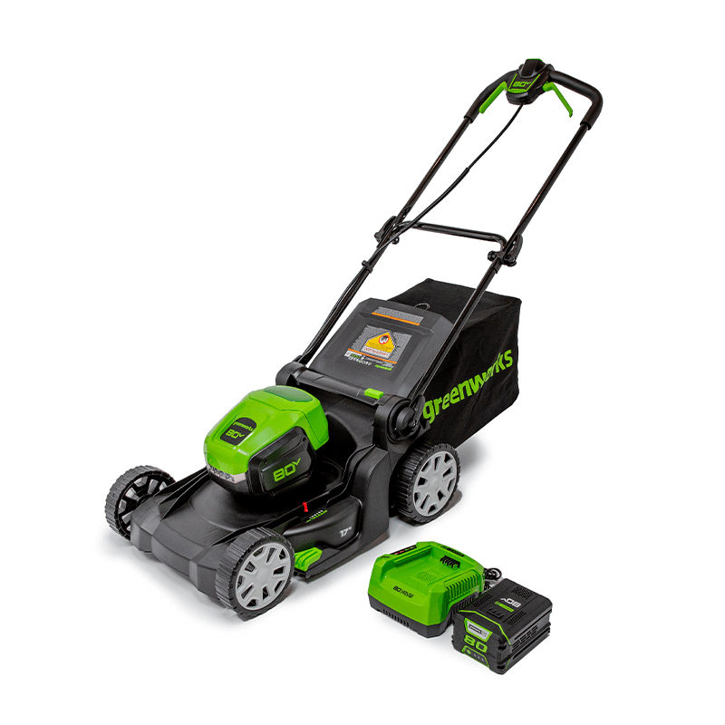 80V 17" Brushless Lawn Mower, 2.0Ah Battery and Charger Included