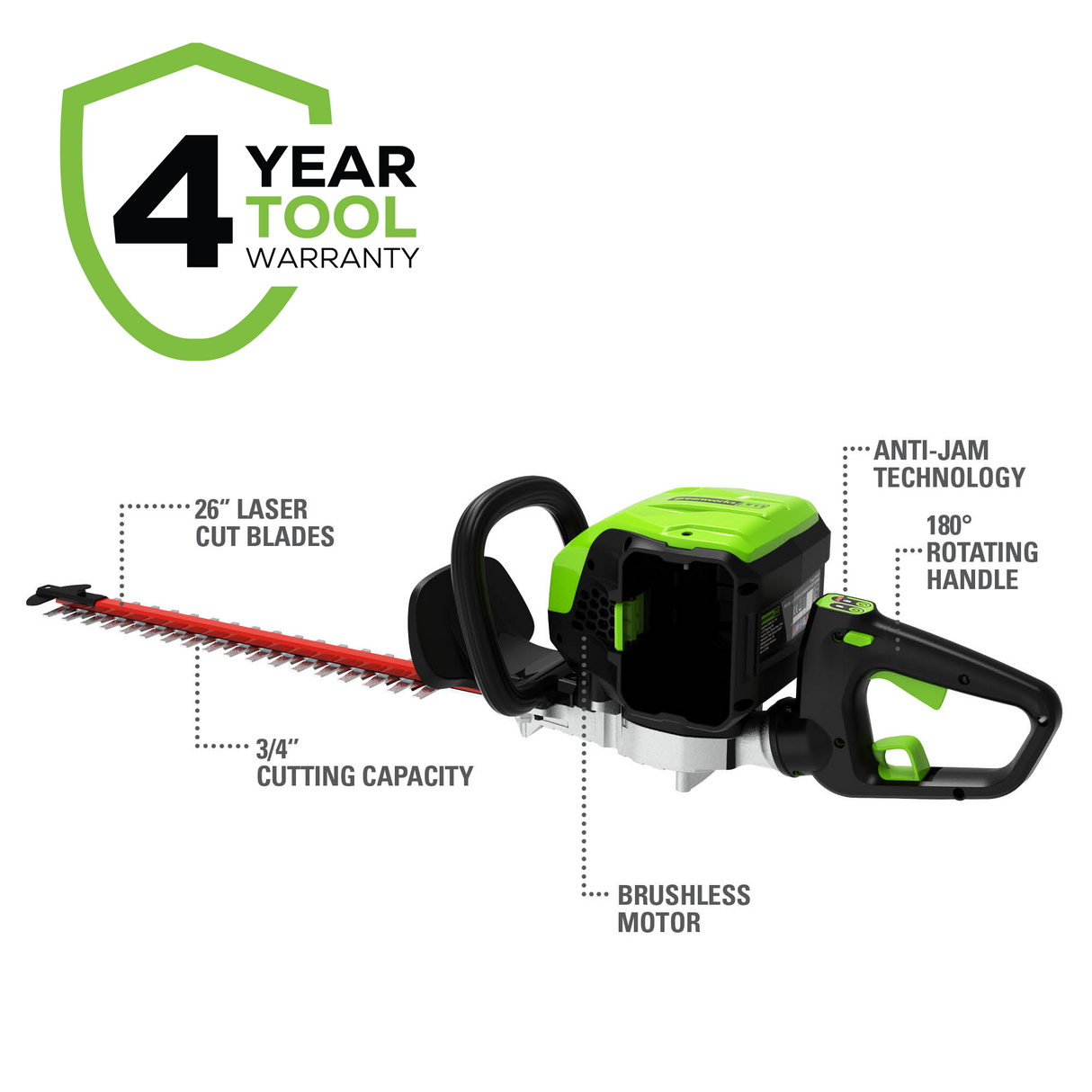 Taille-haie 80 V, 26 pouces (Outil seulement) – GHT80320