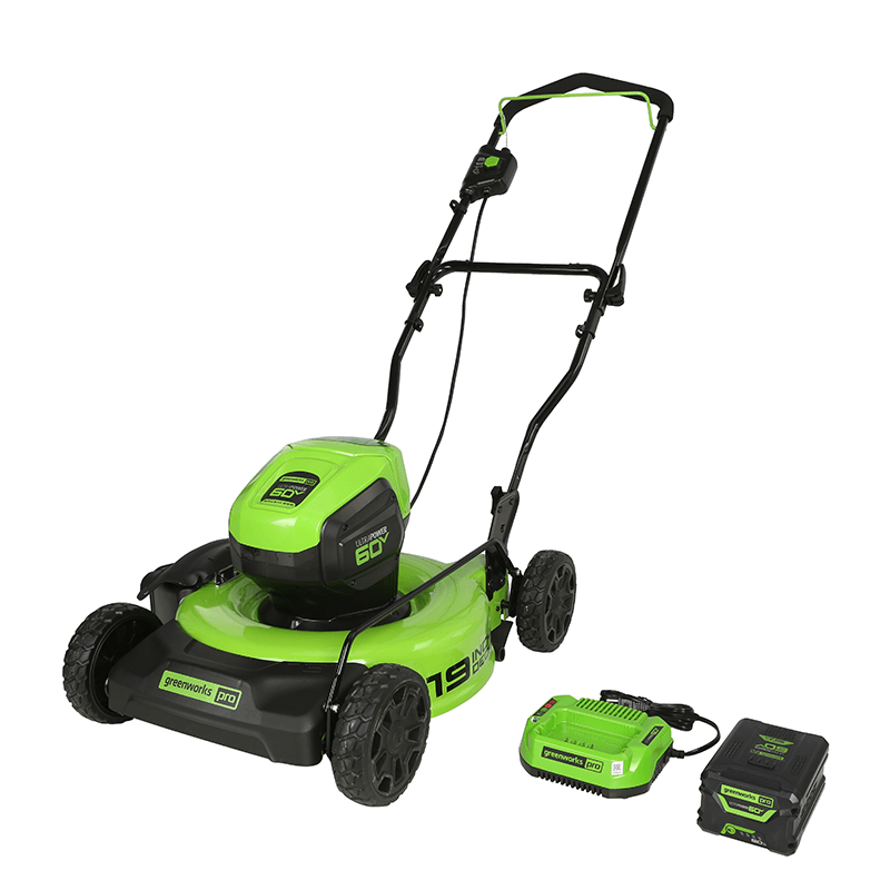 60V 19" Battery Lawn Mower - Push Mower with 5.0Ah Battery & Charger