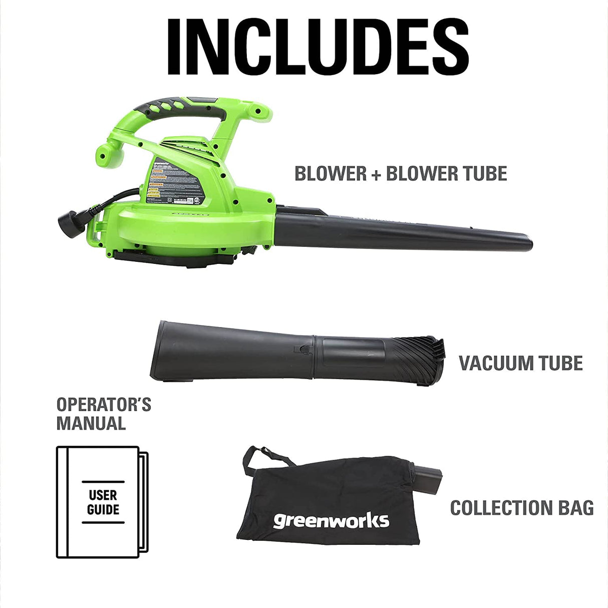 Souffleur/Aspirateur à feuilles électrique 12 A, 380 CFM (pi³/min)