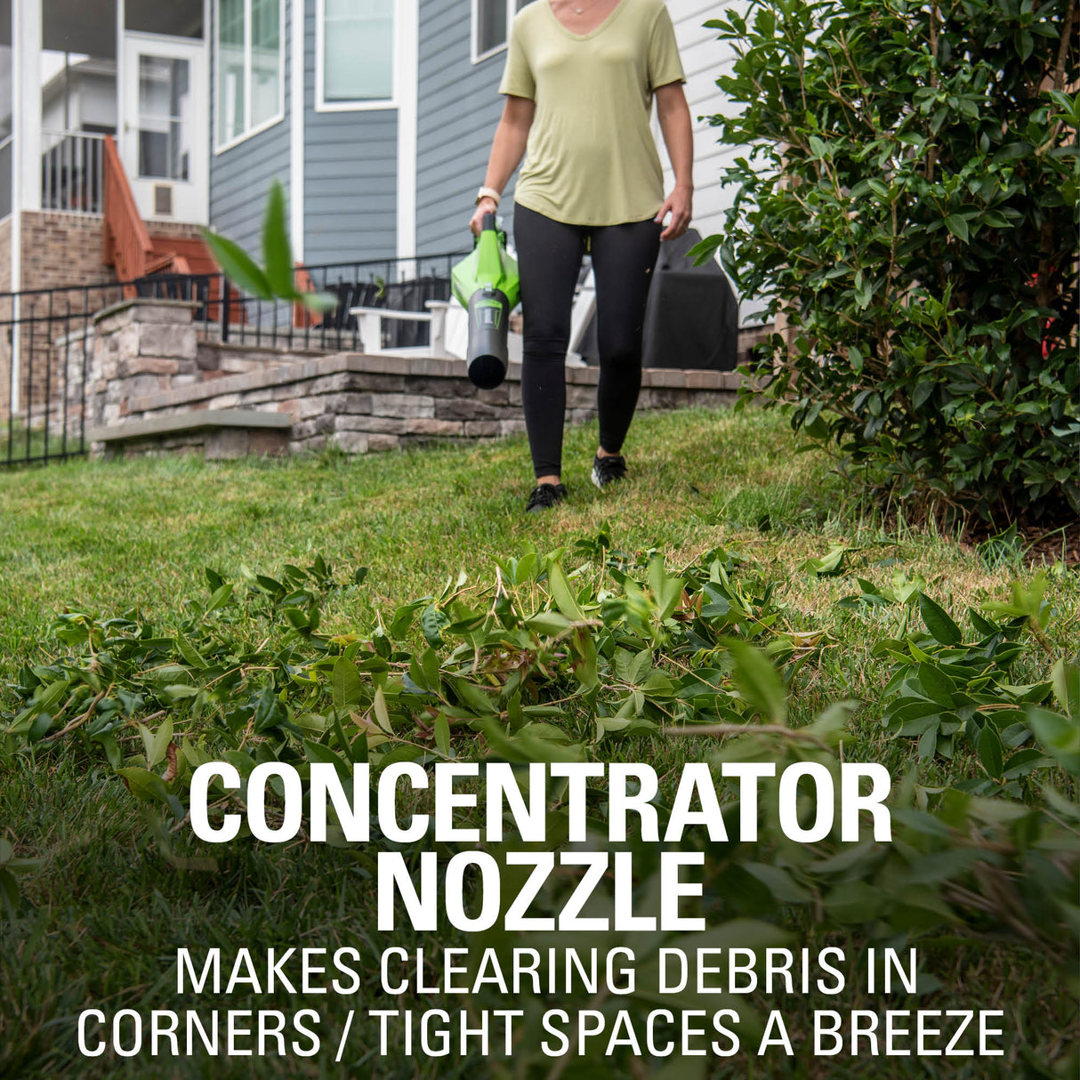 40V 450 CFM 120 MPH Cordless Leaf Blower, 4.0Ah Battery and Charger Included