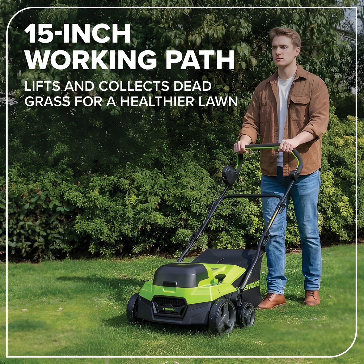 48V (24V x 2) 15" Brushless Dethatcher / Scraifier (Tool Only)