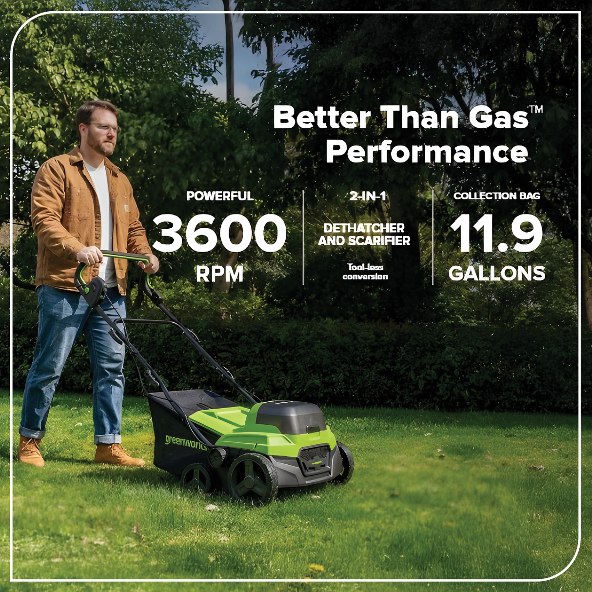 48V (24V x 2) 15" Brushless Dethatcher / Scraifier (Tool Only)