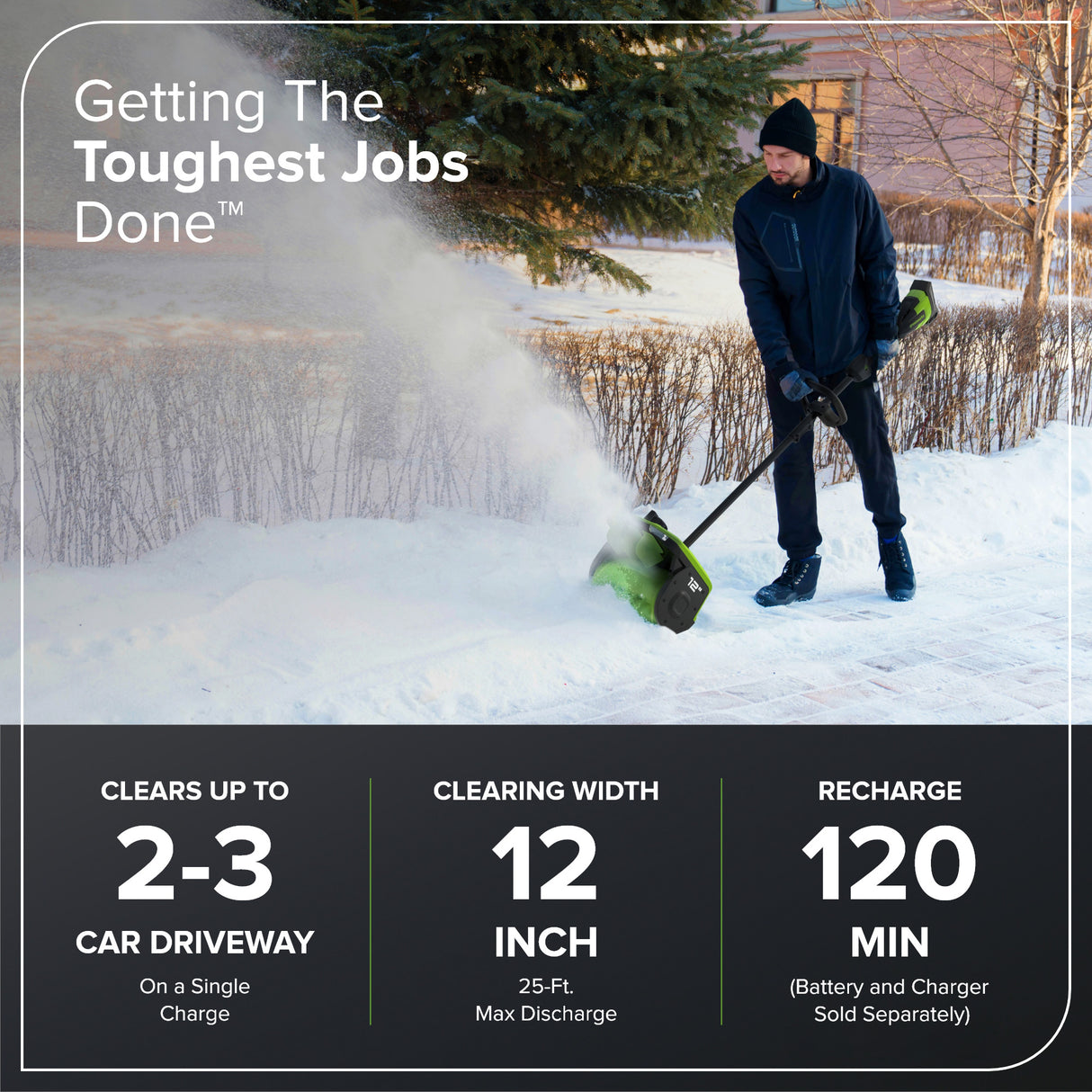 Pelle à neige 40 V, 12 pouces avec volets directionnels (Outil seulement)