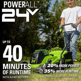 24V 13" Brushless Lawn Mower, 4.0Ah Battery and Charger Included