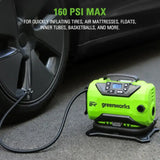 24V Cordless Battery Inflator, 2.0Ah Battery & Charger Included