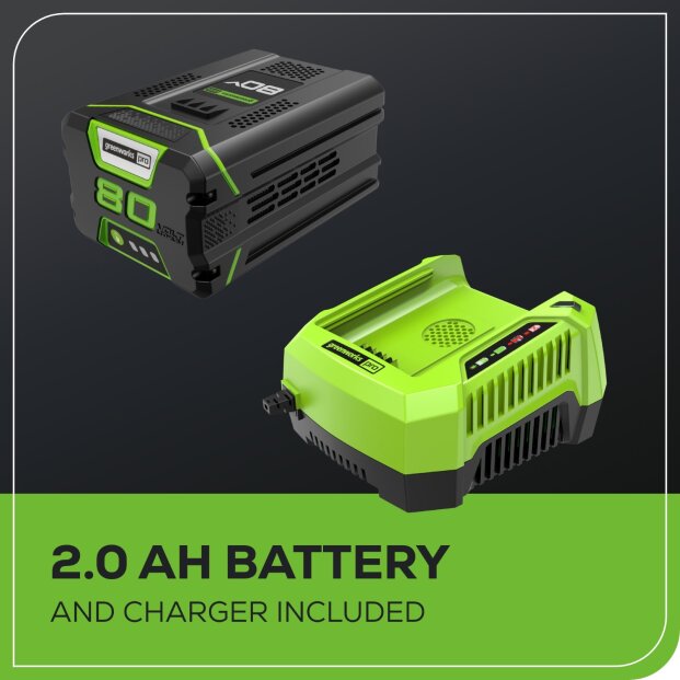 Taille-haie à perche 80 V, 20 po, batterie 2,0 Ah et chargeur inclus