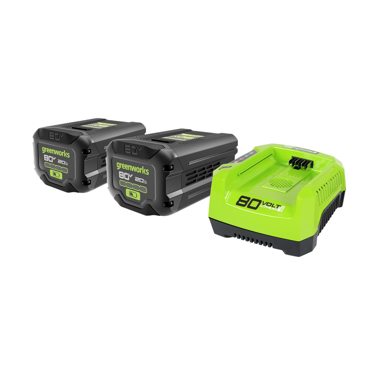 Ensemble 80 V de (2) batteries 2,0 Ah et chargeur rapide