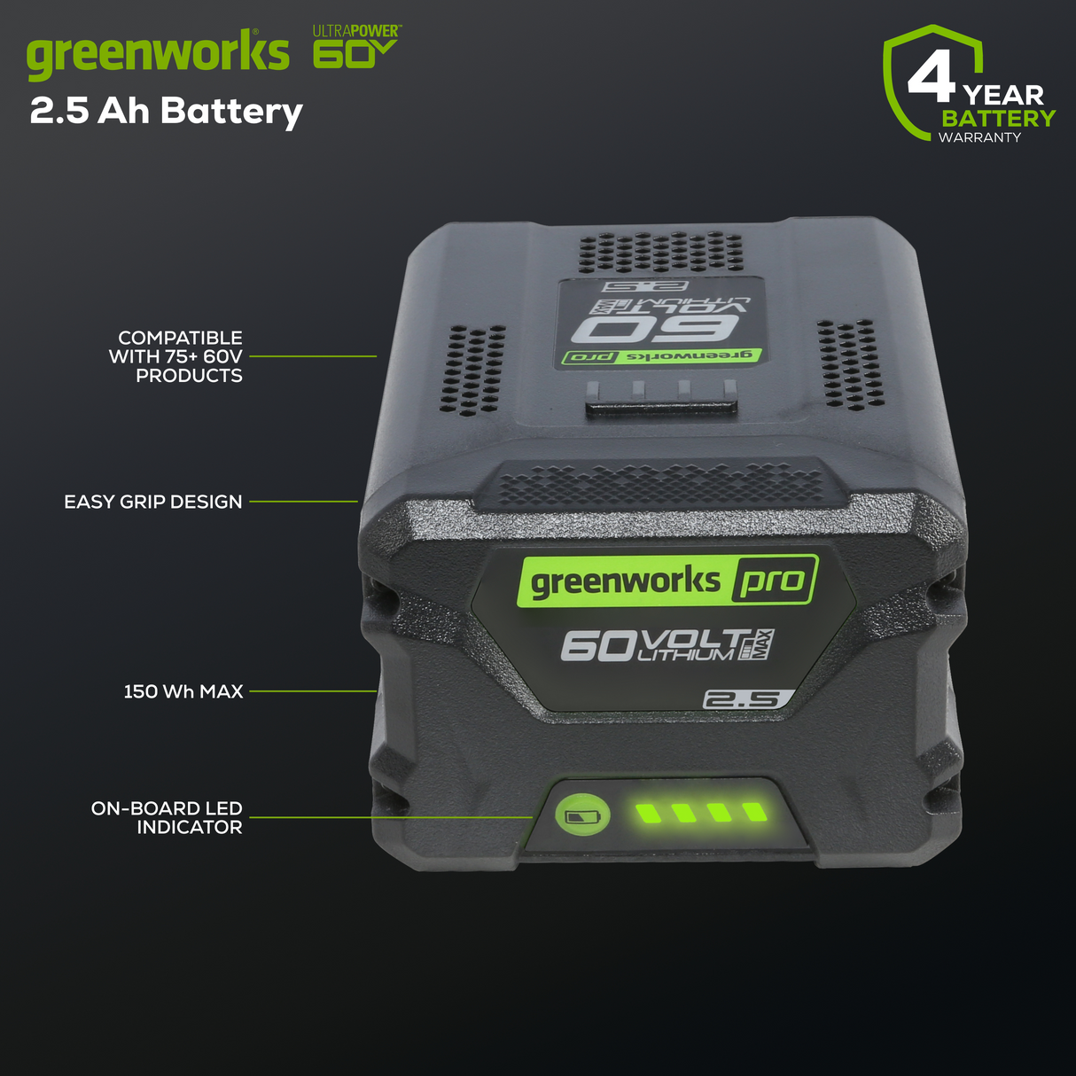 Batterie lithium-ion 60 V 2,5 Ah