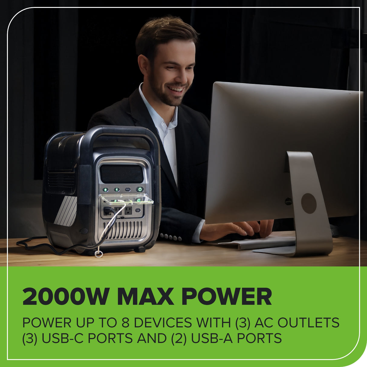 80V 2000W 4-Slot Inverter Portable Power Station (Tool Only)