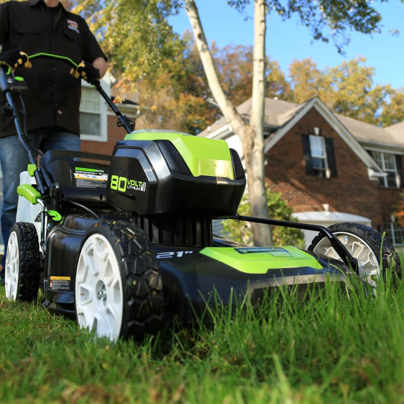 80V 21" Brushless Lawn Mower & 16" String Trimmer, (2) 2.0Ah Batteries and Charger Included