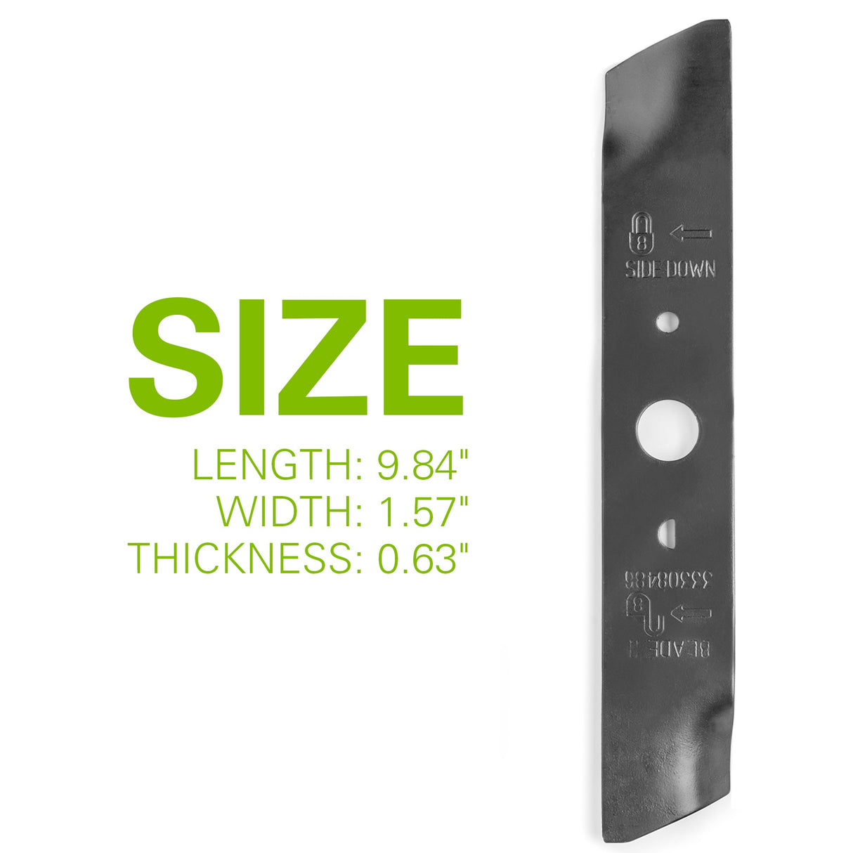 10" Replacement Lawn Mower Blade - Reverse