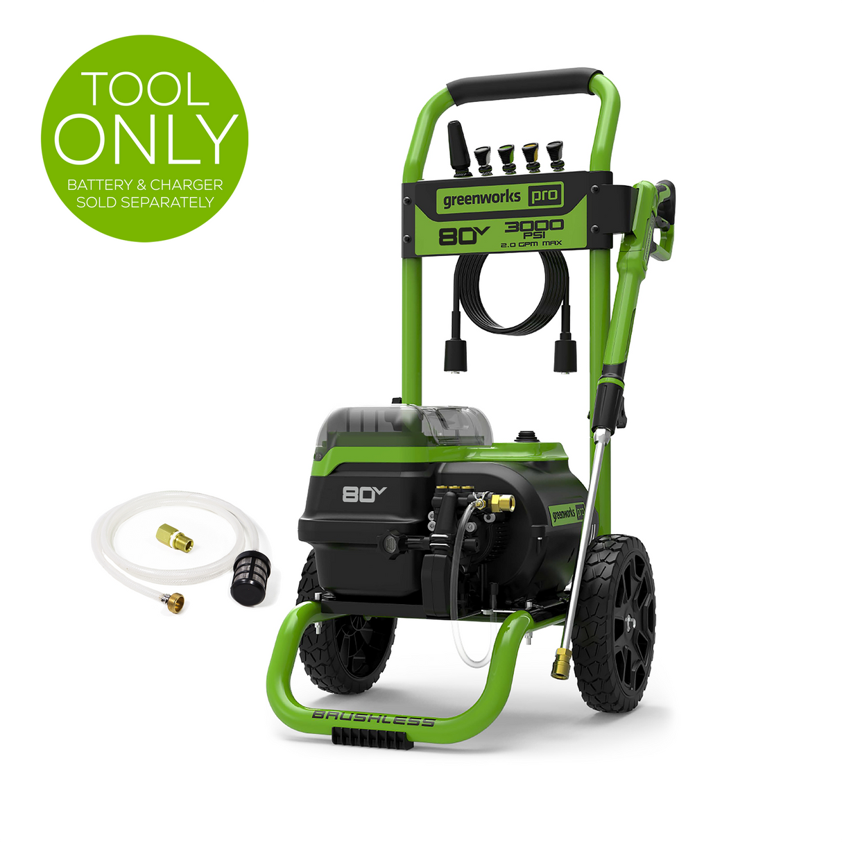 Laveuse à pression 80 V, 3000 PSI (lb/po²), 2,0 GPM (Outil seulement)