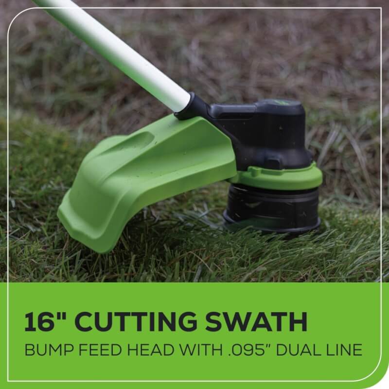 Coupe-herbe avec moteur monté à l'avant 80 V, 16 pouces, batterie 2,0 Ah et chargeur inclus