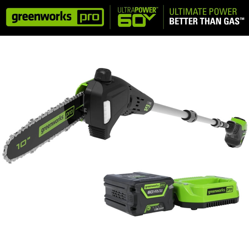 60V Gen II 10"  Brushless Pole Saw, 2.0Ah Battery & Charger Included