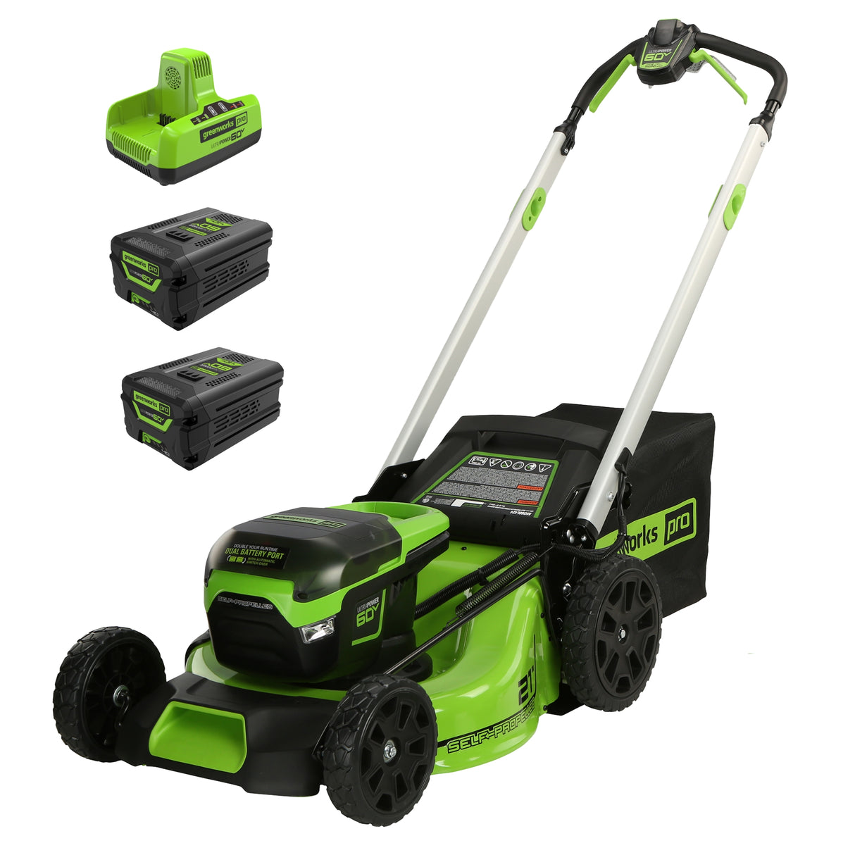60V 21" Cordless Battery Self-Propelled Lawn Mower, (2) 4.0Ah Batteries & Dual Port Charger Included