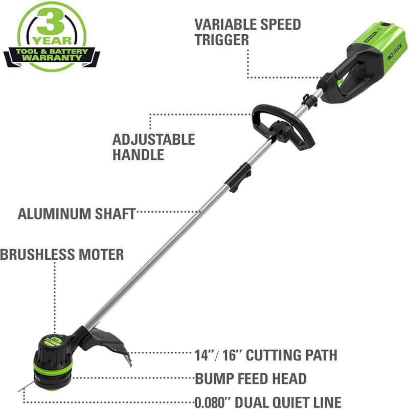 80V 16 Brushless String Trimmer (Tool Only) - ST80L00 – Greenworks Tools  Canada Inc.