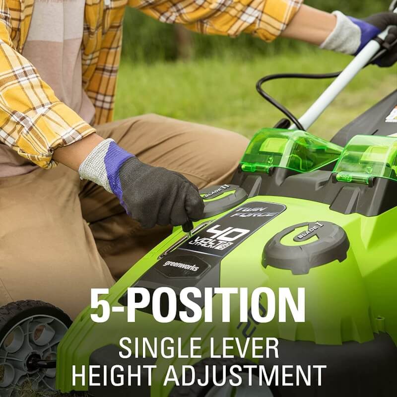 Tondeuse à double lame 40 V, 20 pouces, batteries et chargeur 2,0 Ah et 4,0 Ah inclus