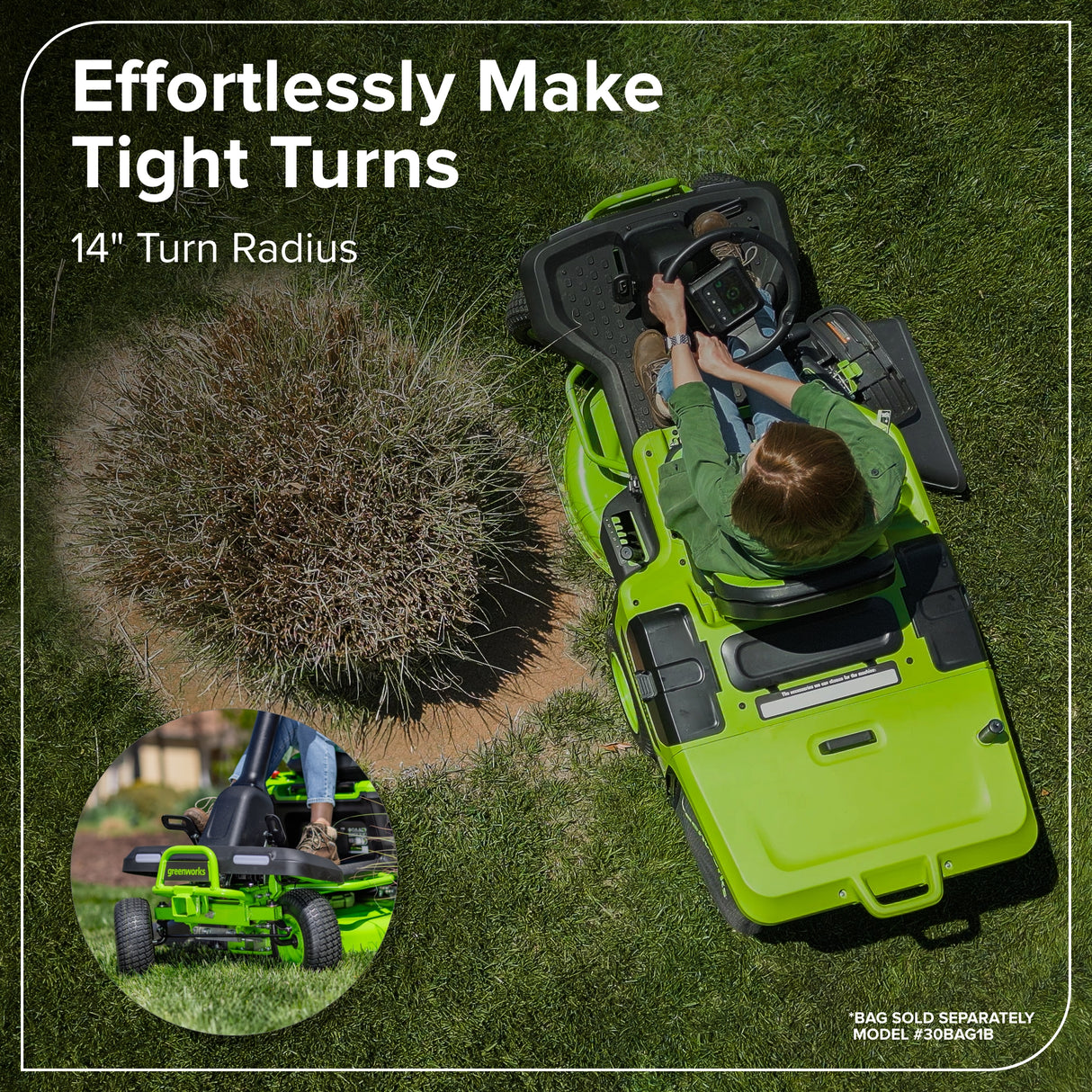 80V 30" CrossoverT Riding Lawn Tractor, (4) 6.0Ah Batteries and 600 Watt Charger Included