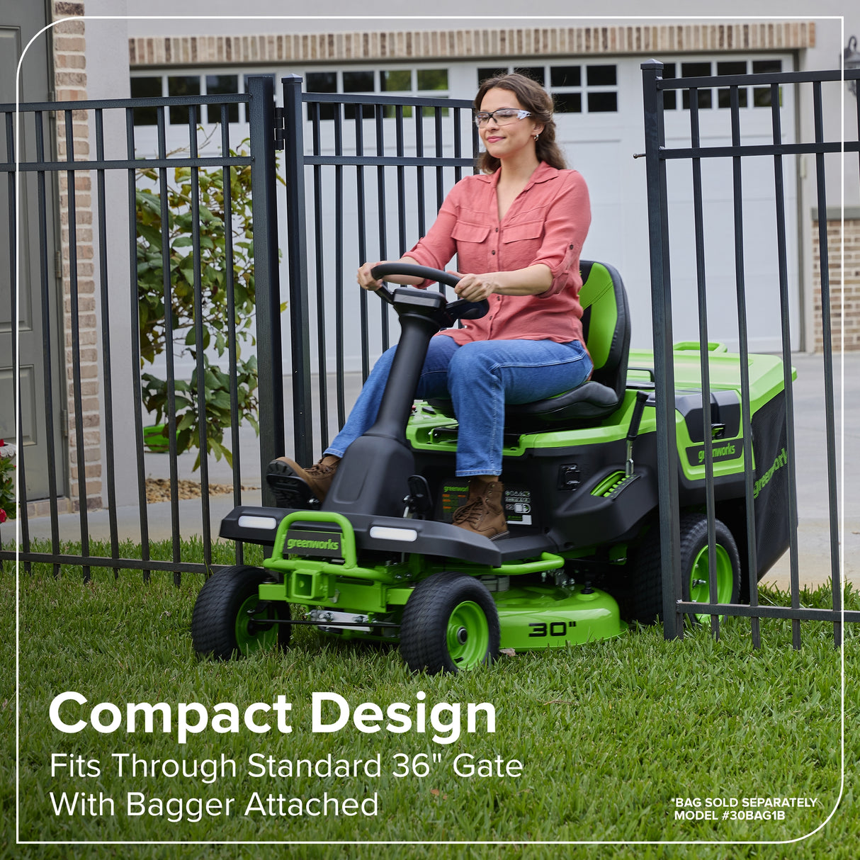 80V 30" CrossoverT Riding Lawn Tractor, (4) 6.0Ah Batteries and 600 Watt Charger Included