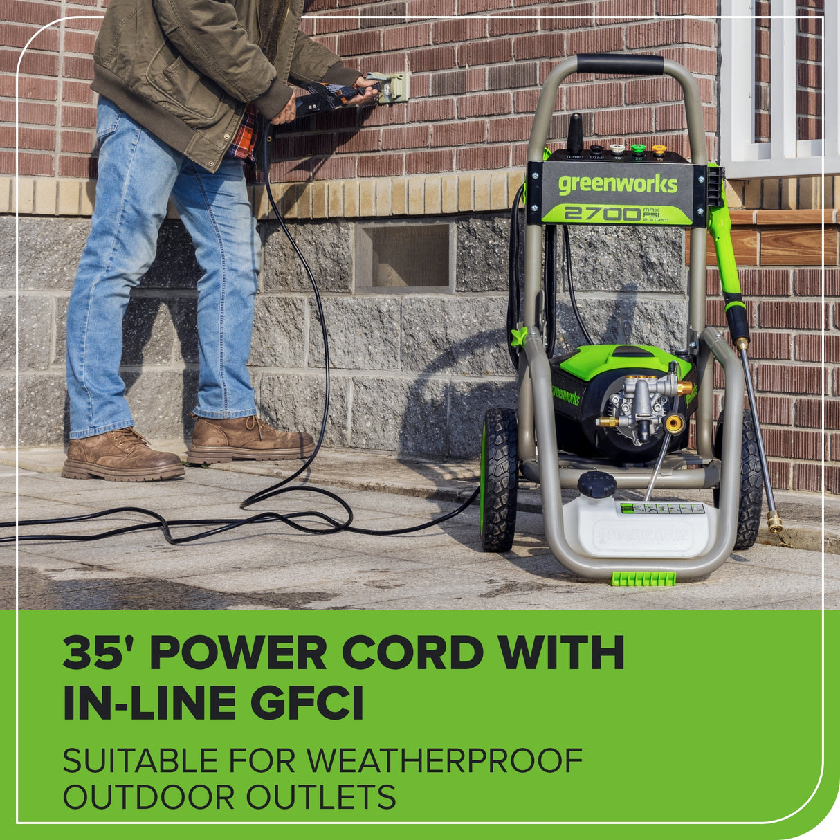 2700 PSI 2.3 GPM Max Brushless Electric Pressure Washer
