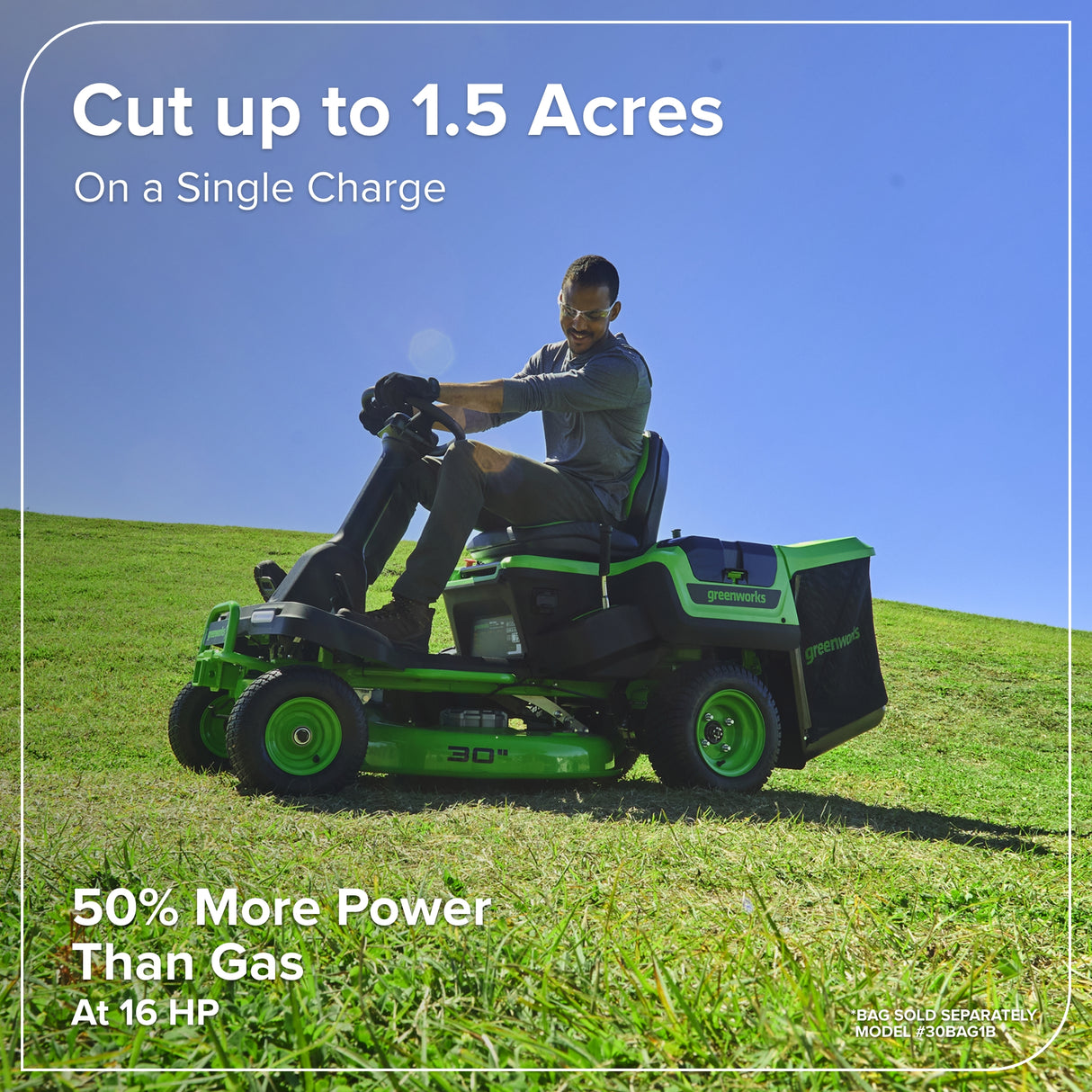 80V 30" CrossoverT Riding Lawn Tractor, (4) 6.0Ah Batteries and 600 Watt Charger Included