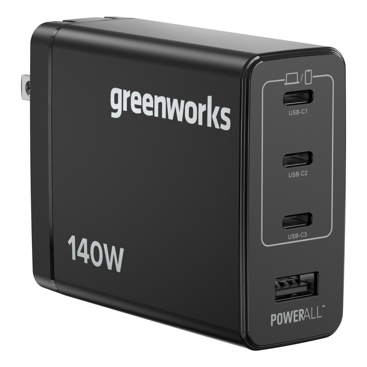 Greenworks POWERALL 140W Charger, 3x USB-C ports and USB-A Port