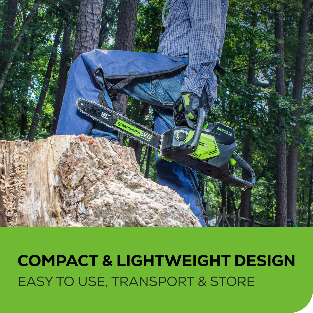 Greenworks 80V 16" Brushless Chainsaw, 2.0 AH Battery and Charger Included - CS80L211