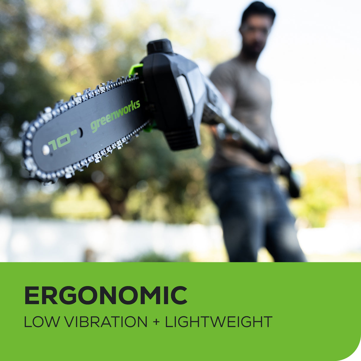 Scie à perche sans balais 80 V, 10 pouces, batterie 2,0 Ah et chargeur inclus