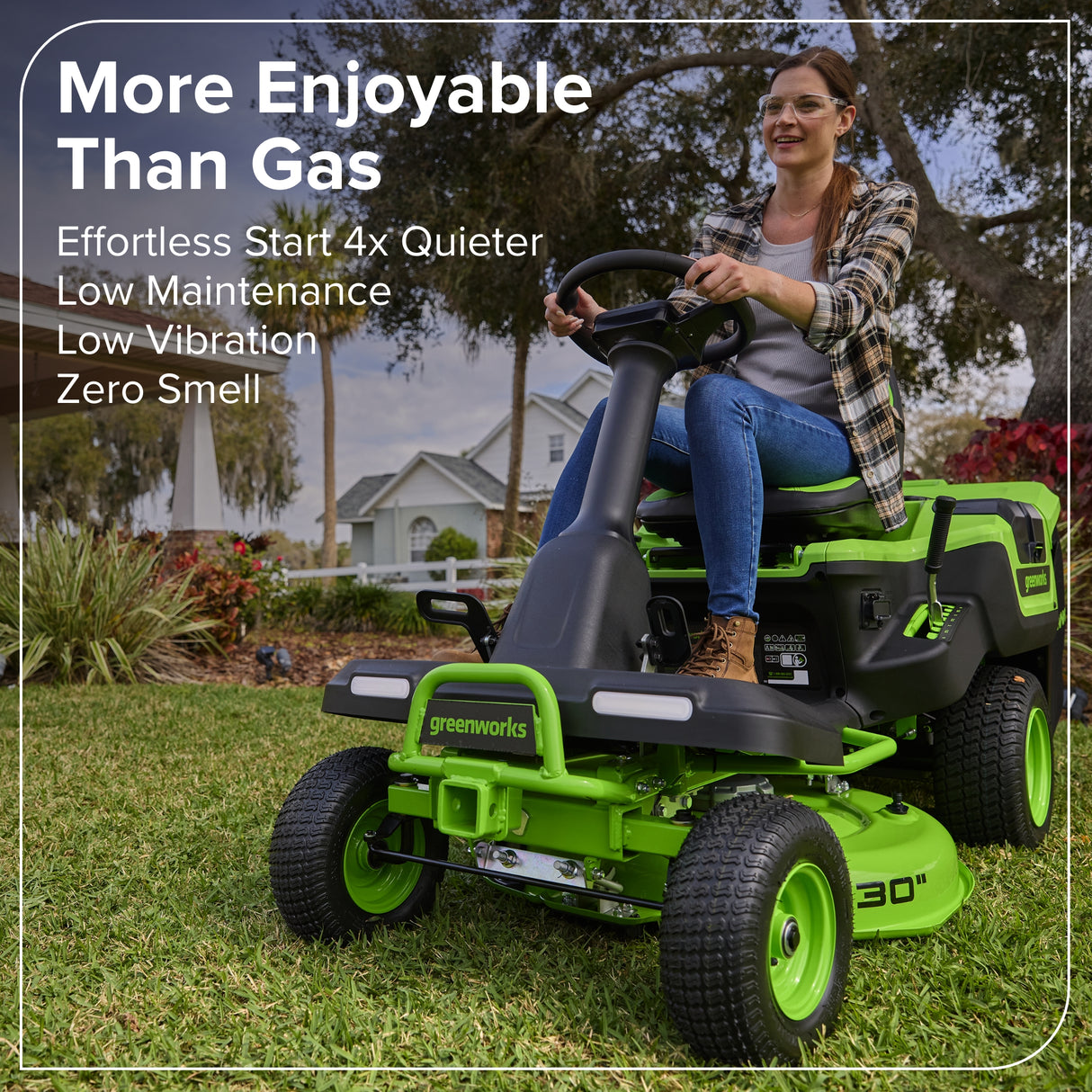 80V 30" CrossoverT Riding Lawn Tractor, (4) 6.0Ah Batteries and 600 Watt Charger Included
