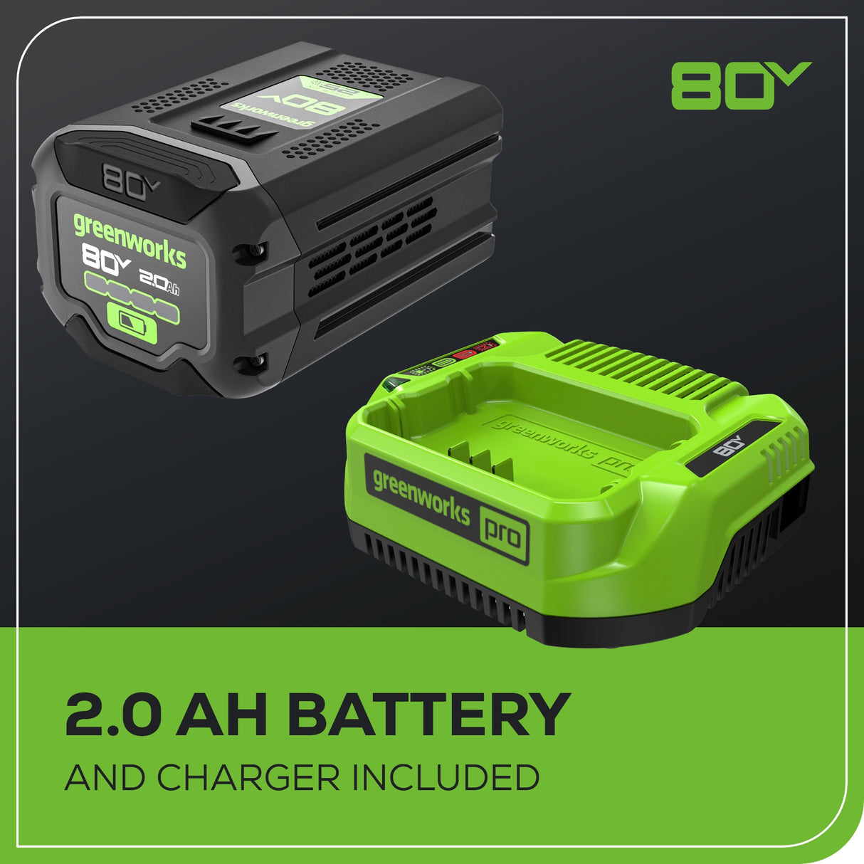 Scie à perche sans balais 80 V, 10 pouces, batterie 2,0 Ah et chargeur inclus