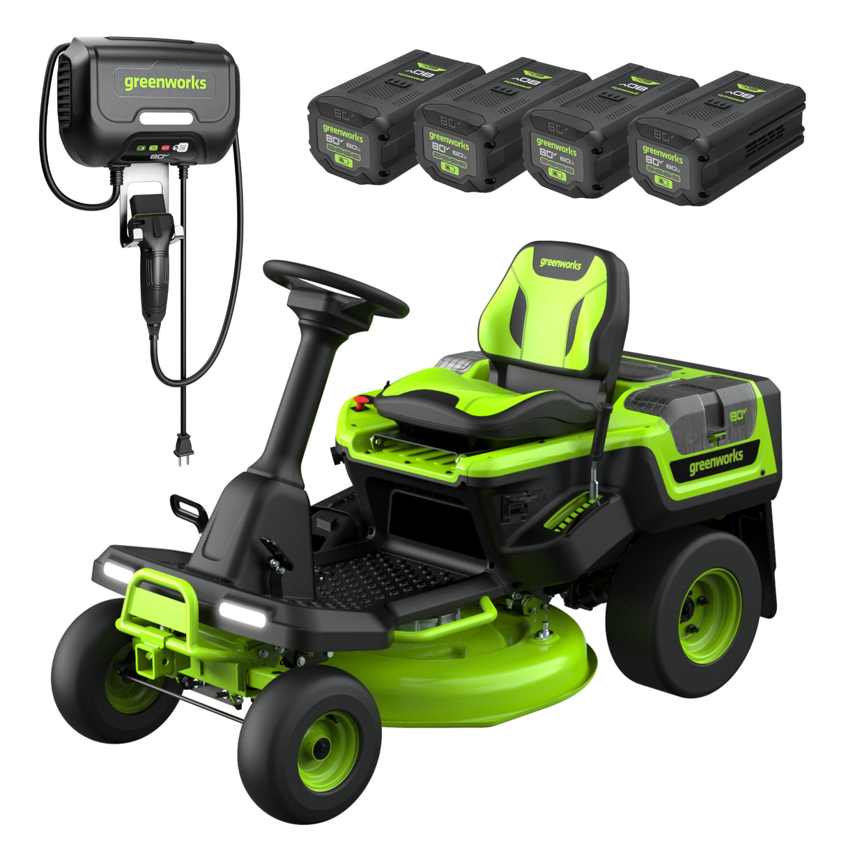 80V 30" CrossoverT Riding Lawn Tractor, (4) 6.0Ah Batteries and 600 Watt Charger Included