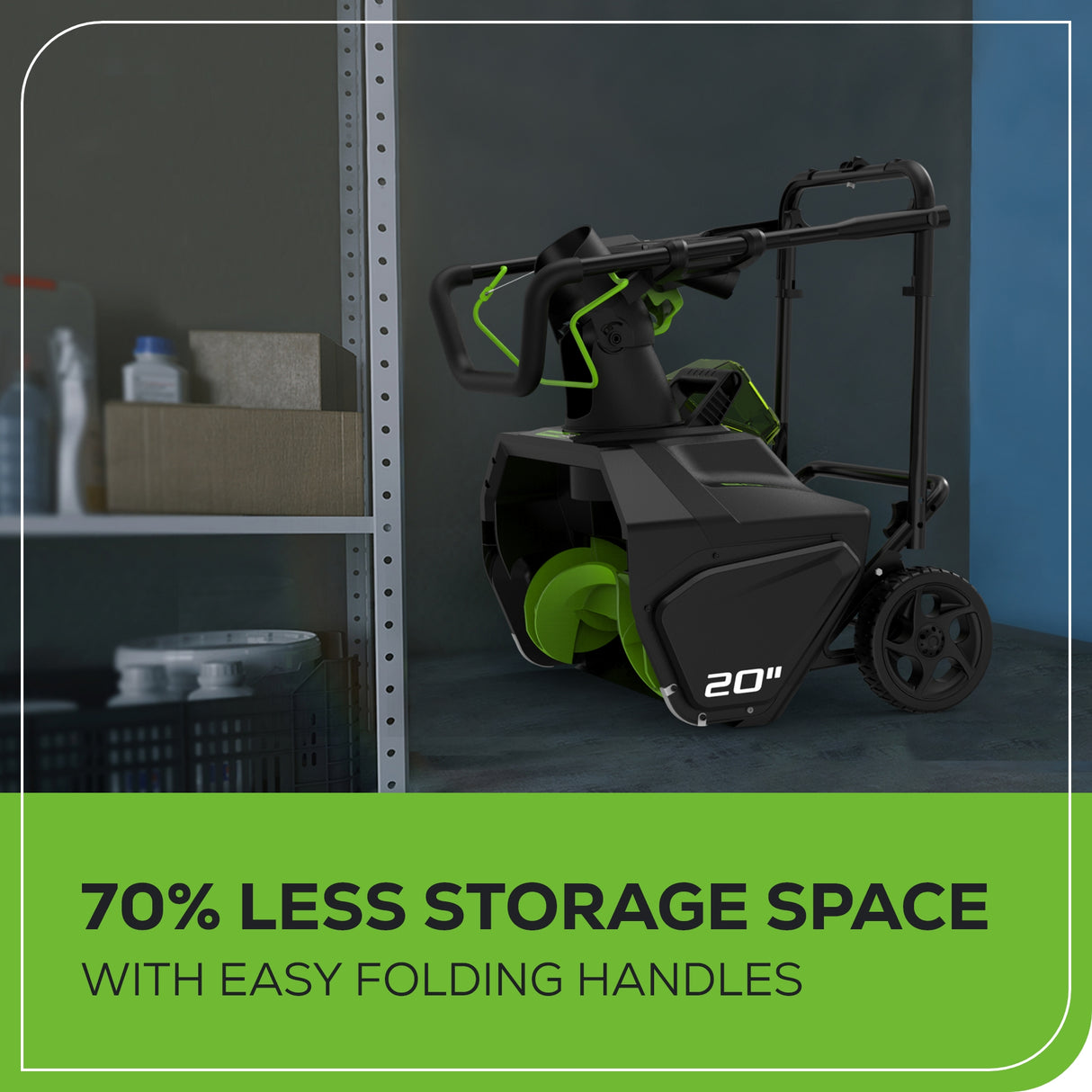 Souffleuse à neige Greenworks PRO 80 V, 20 pouces, batterie 2,0 Ah et chargeur inclus