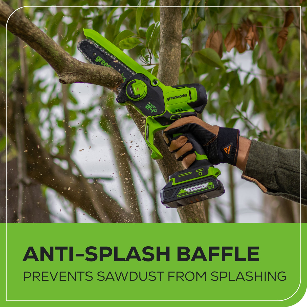 Scie d'élagage sans balais 24 V, 6 pouces (Outil seulement)