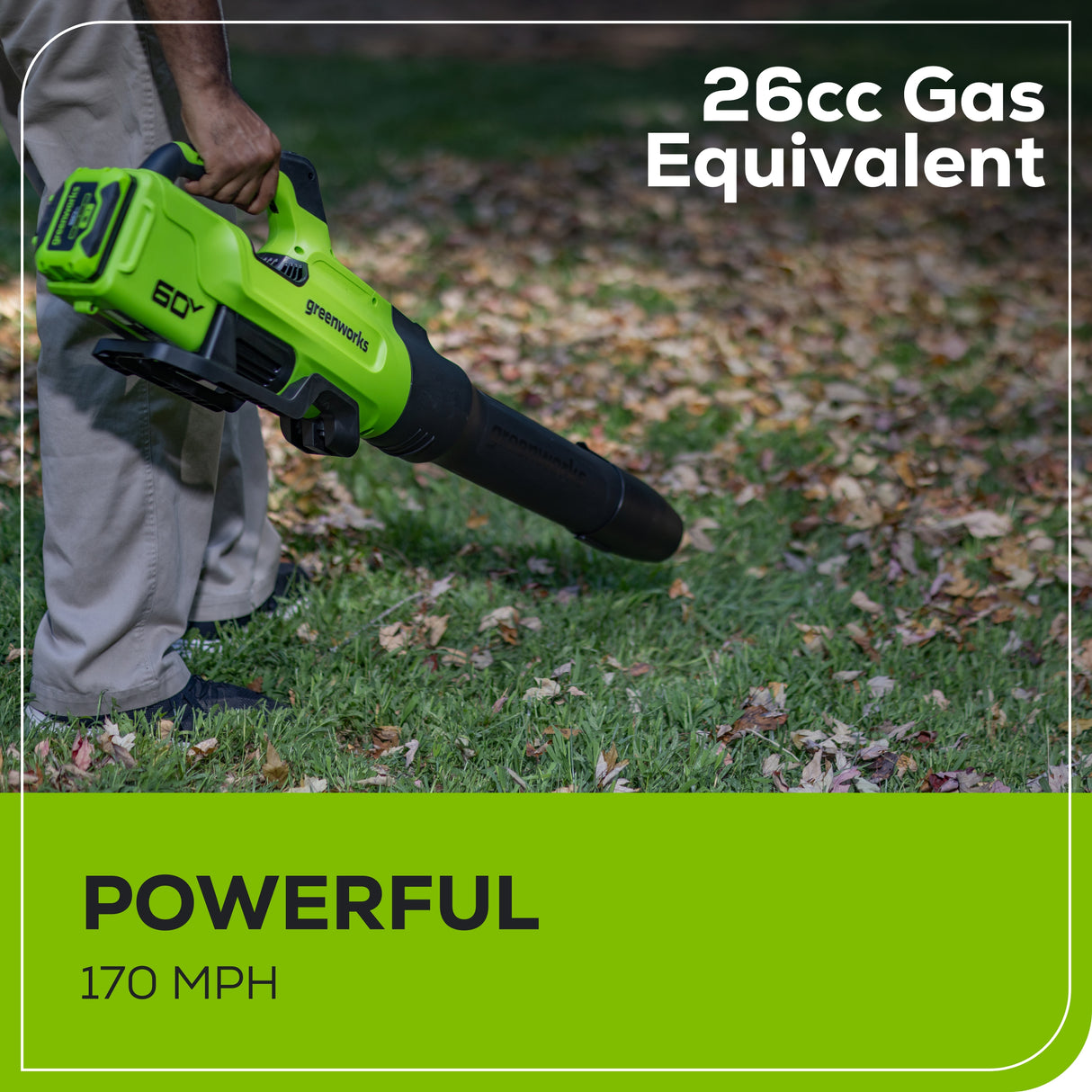 60V 630 CFM - 170 MPH Leaf Blower, 2.5Ah Battery and 3 Amp Charger Included