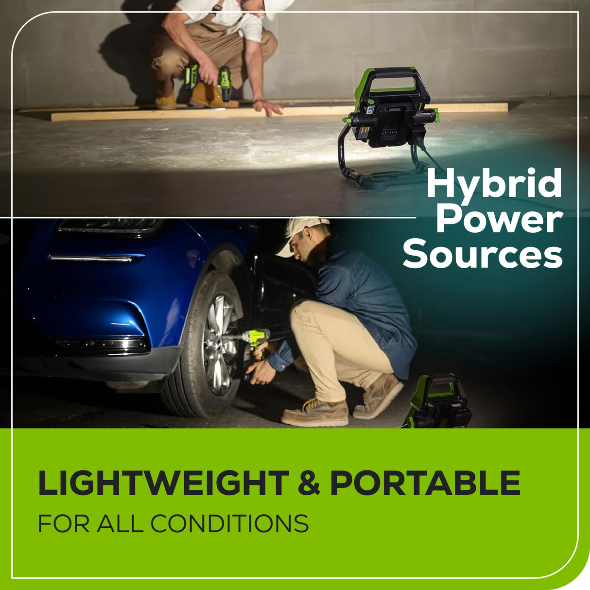 Lampe de travail à DEL 24 V, CA/CC 2 000 lumens (Outil seulement)