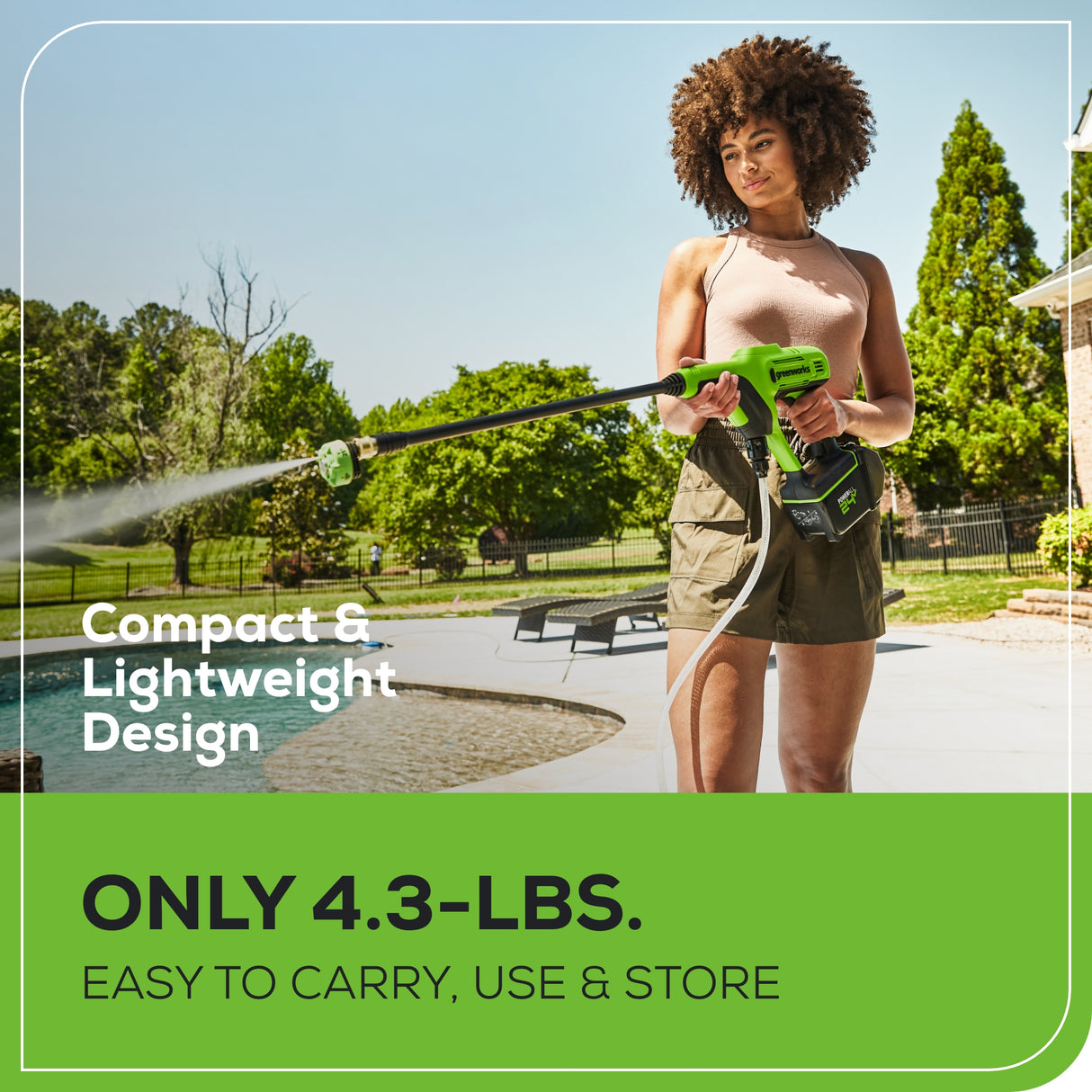 24V 600 PSI 0.8 GPM Cordless Pressure Washer, 4.0Ah Battery and Charger Included