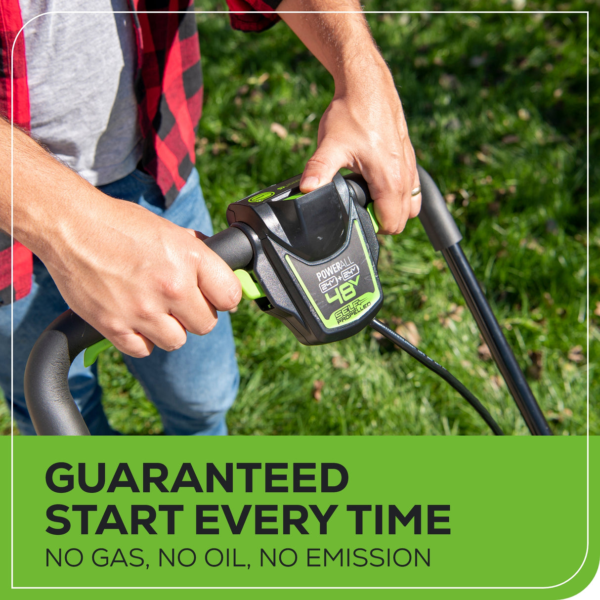 48V (24V x 2) Lawn Mower & String Trimmer & Blower Combo, (2) 4.0Ah Batteries and Dual Port Charger Included