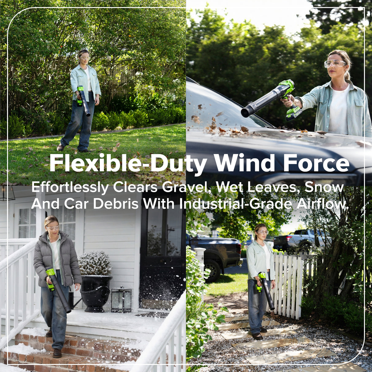 24V 12" Brushless String Trimmer & 270 CFM Blower, 2.0Ah Battery with 30W Type-C Charger and 3-FT Cables Included