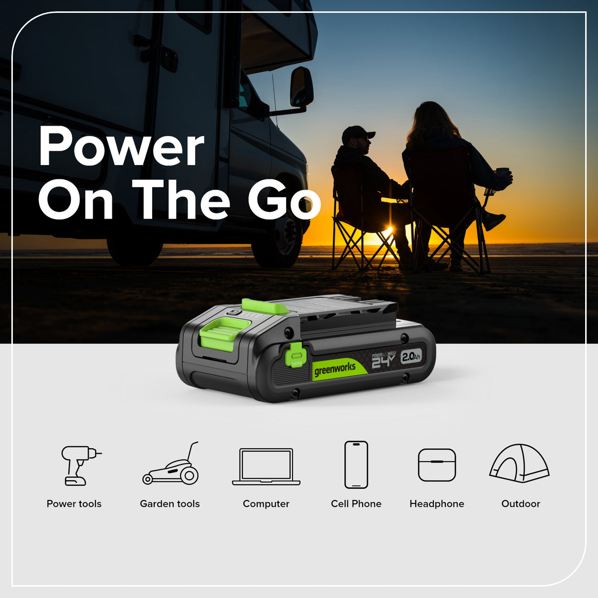 24V Cordless Battery 1/2" 400 in/lbs. Drill Driver – 2.0Ah USB-C Battery & 30W USB-C Fast Charger Included