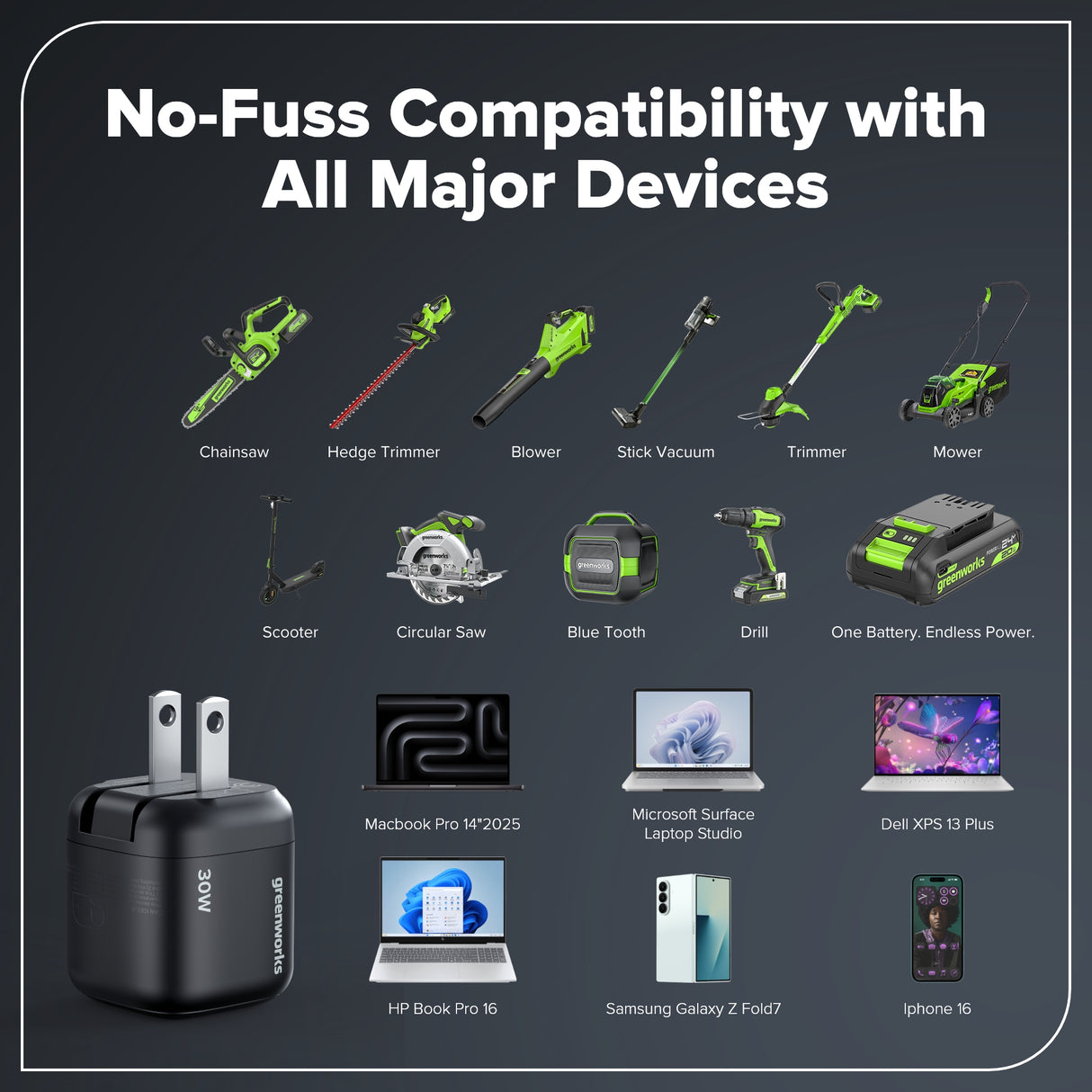 24V Cordless Battery 1/2" 400 in/lbs. Drill Driver – 2.0Ah USB-C Battery & 30W USB-C Fast Charger Included