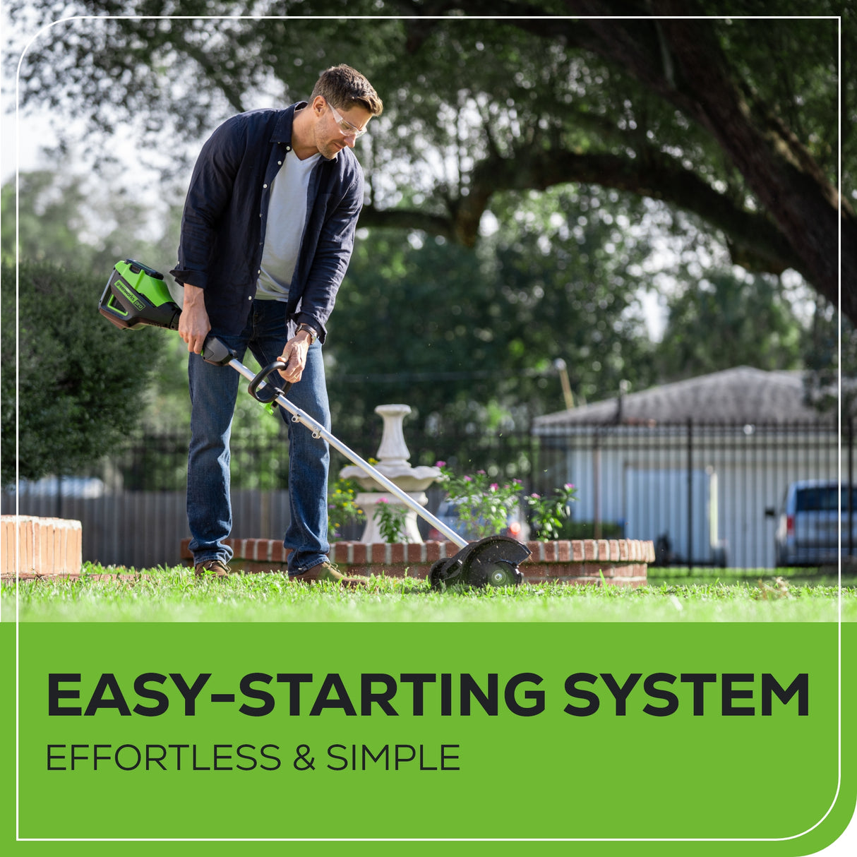 60V 8" Brushless Cordless Edger, 2.0Ah Battery and Charger Included